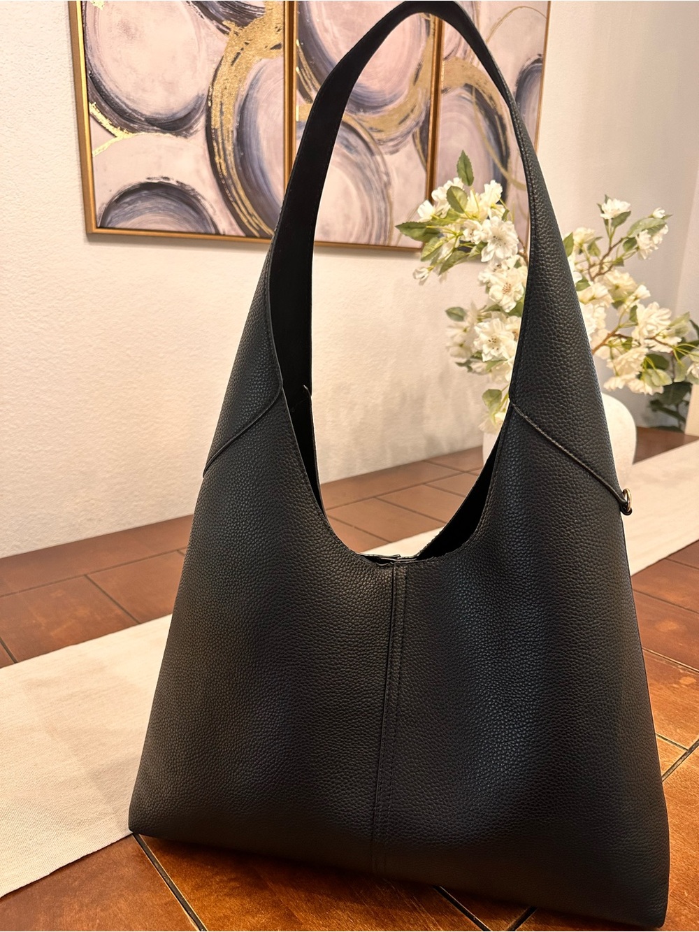 Target Black Pebble Leather Shoulder Hobo